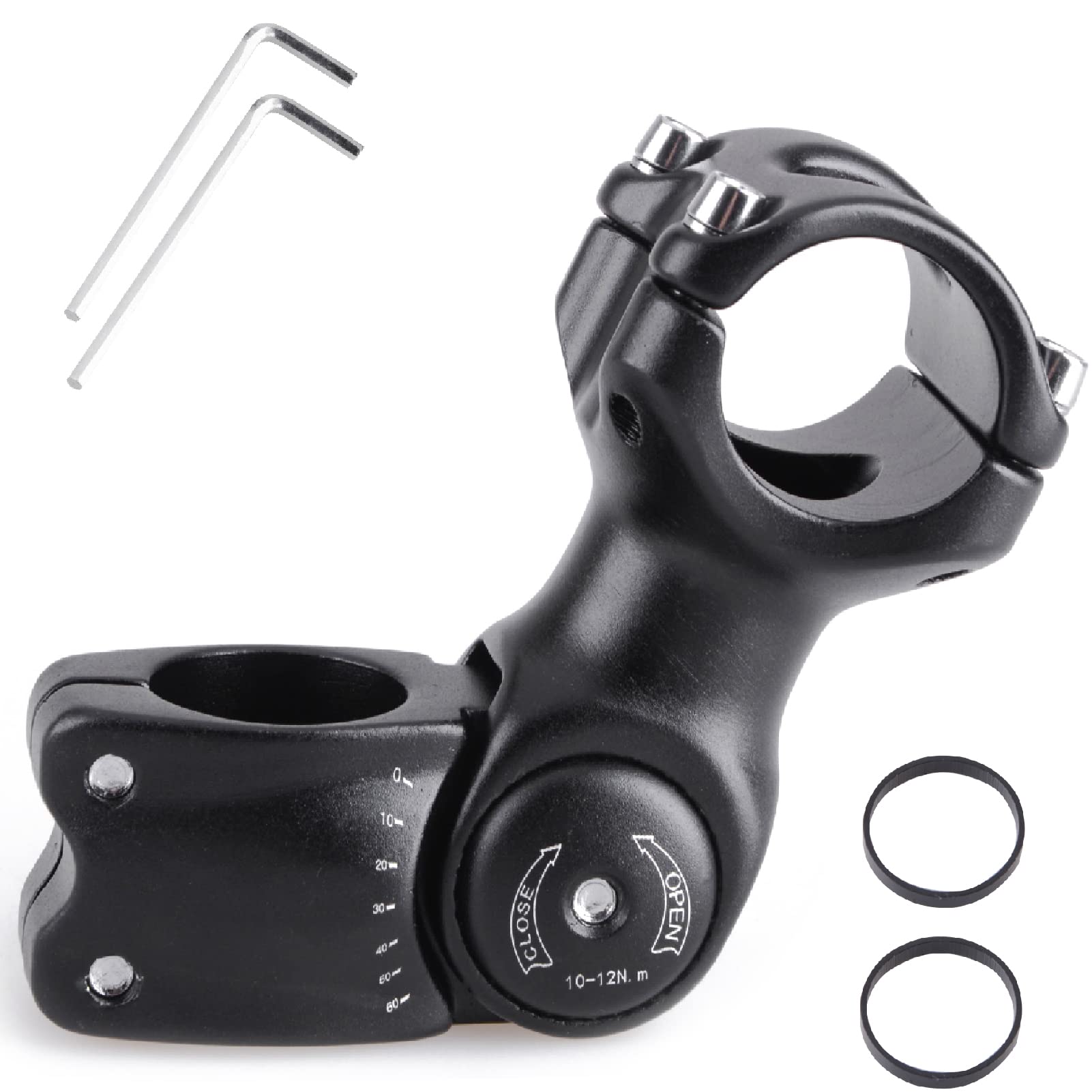 Yapjeb Bike Stem 25.4 31.8 90Mm 110Mm 130Mm 60 Degree Adjustable Bike Stem Mountain Bike Stem Short Handlebar Stem Riser For Bic