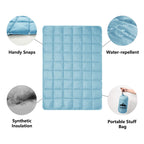 Zzlamb Puffy Camping Blanket Down Alternative Small Size For Kid, Lightweight Water-Repellent Throw Blanket Compact, Portable Wa