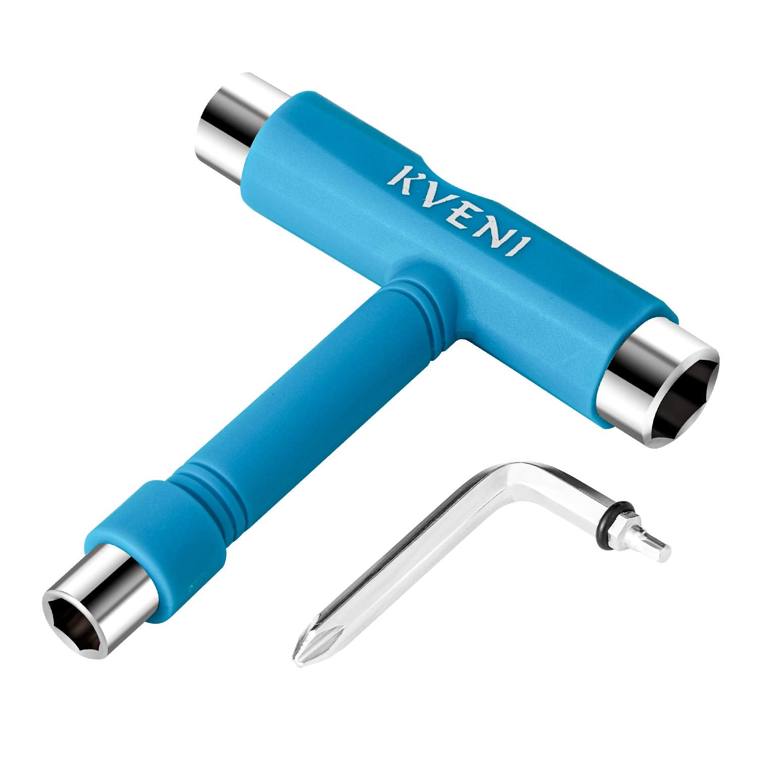 Skate Tool All-In-One, Multi-Function Portable Skateboard T Tools Accessory - With T-Type Allen Key And L-Type Phillips Head Wre