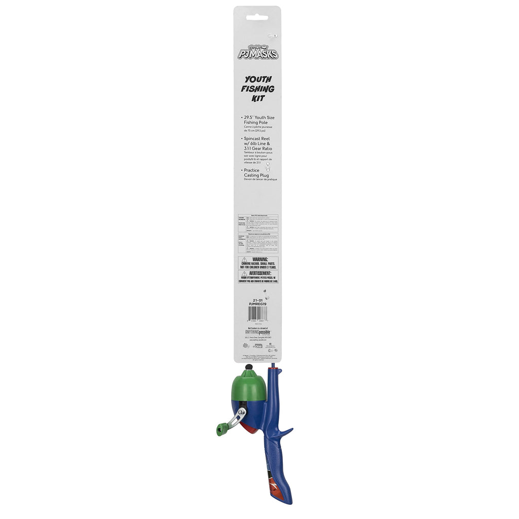 Kid Casters: Pj Masks Youth Fishing Pole | Spincast Reel & Practice Casting Plug | Small & Easy To Use (Pre-Spooled With A 6-Pou