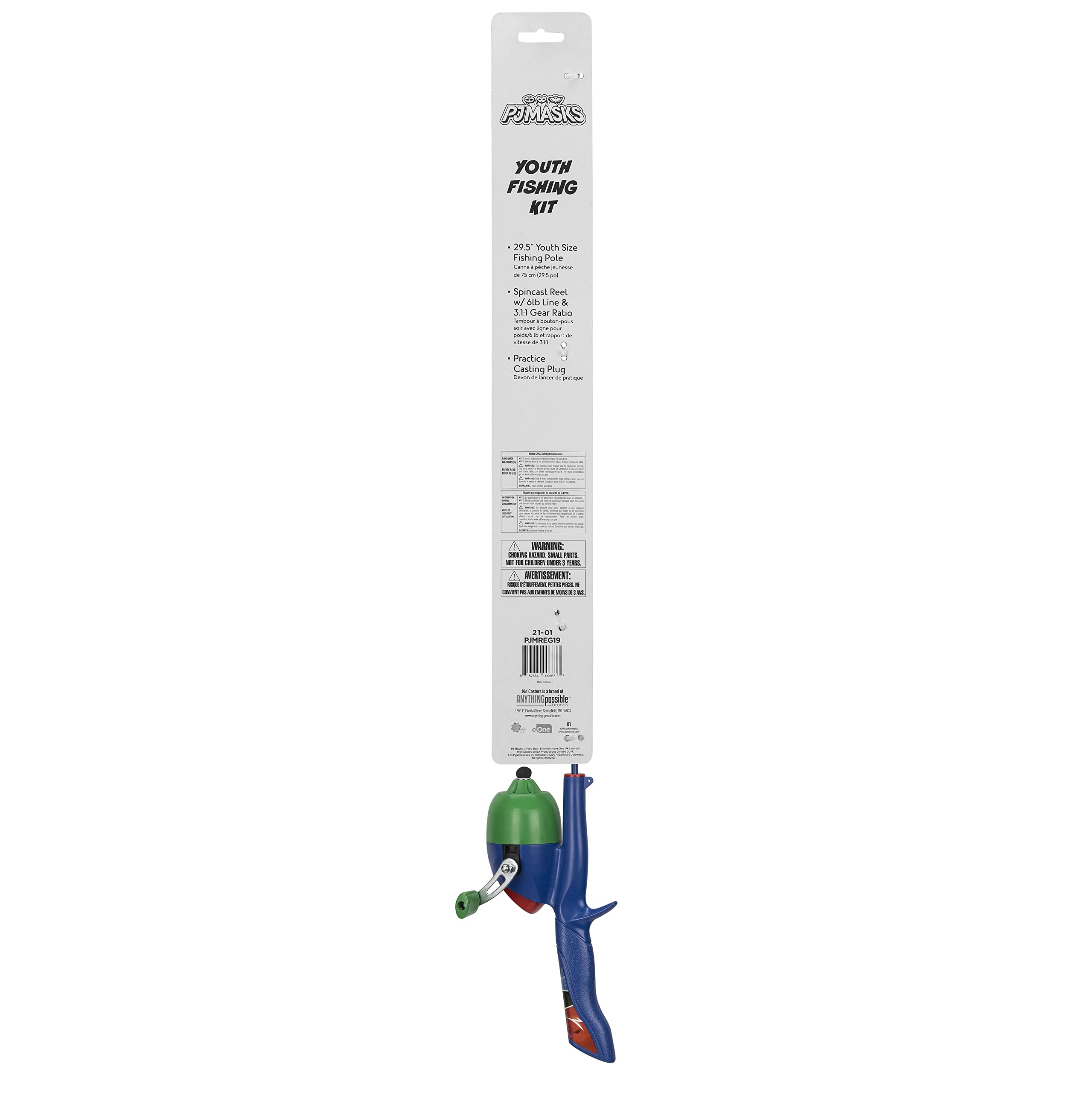 Kid Casters: Pj Masks Youth Fishing Pole | Spincast Reel & Practice Casting Plug | Small & Easy To Use (Pre-Spooled With A 6-Pou