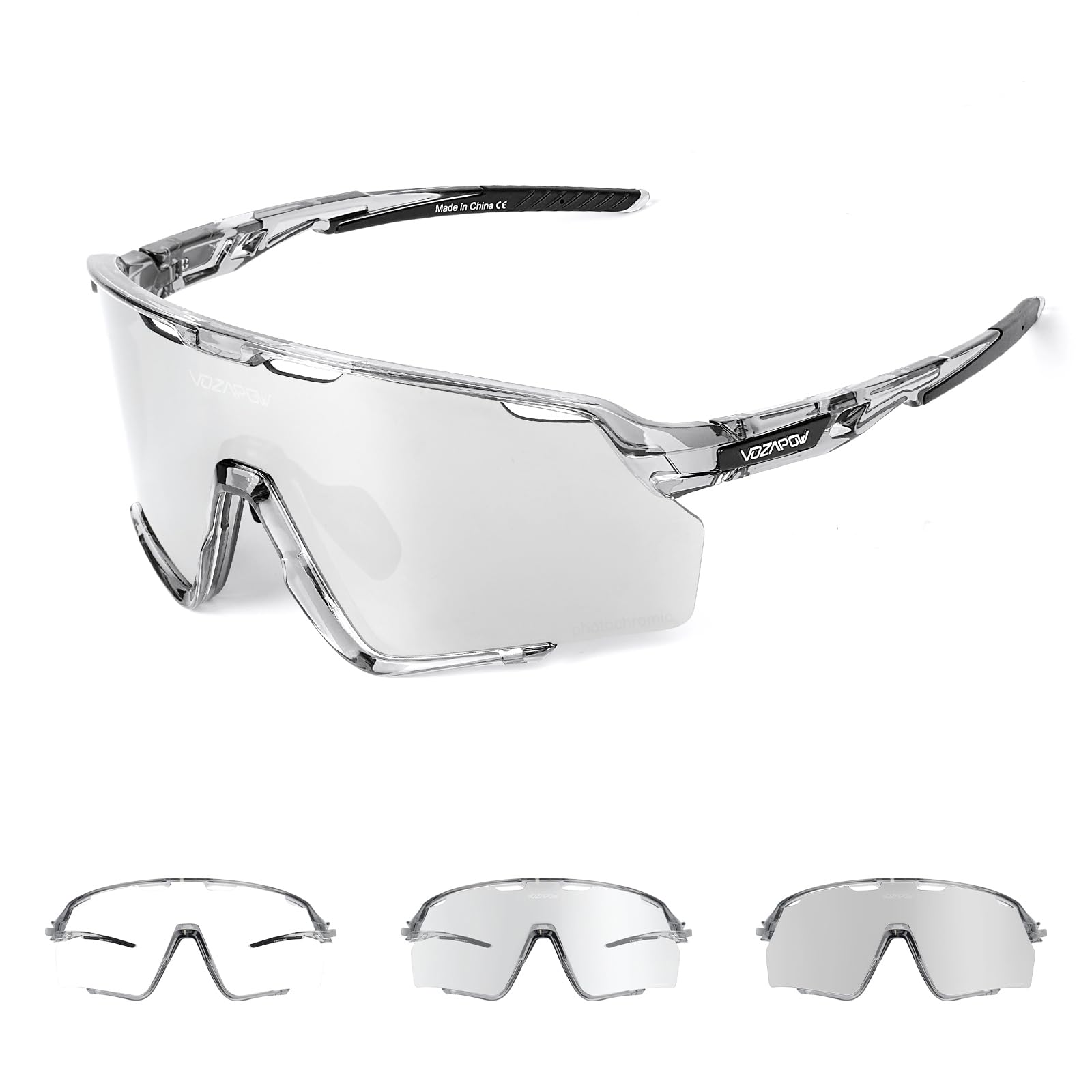 VOZAPOW Photochromic Sports Sunglasses - UV Protection & High-Performance Vision