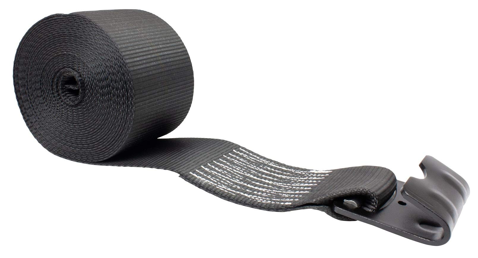 Mytee Products Winch Straps 4 X 30 Black Heavy Duty Tie Down Wflat Hook Wll 5400 Lbs  4 Inch Cargo Control For Flatbed Truck Uti