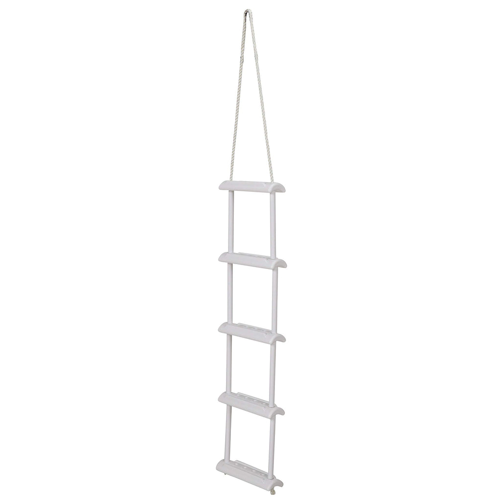 Attwood 11865-4 Rope Ladder, 5-Step, 11 -Inch-Wide Blow-Molded Steps, Textured Step Surfaces, Nylon Rope