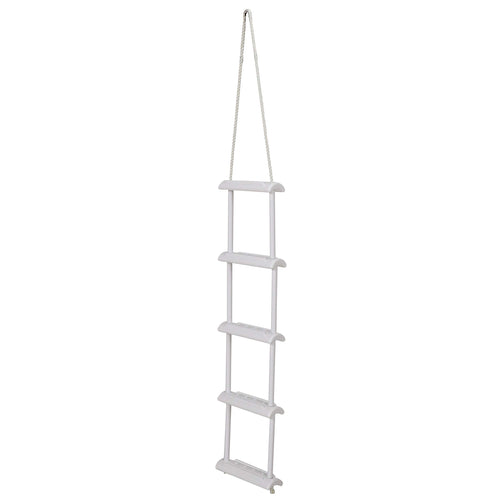 Attwood 11865-4 Rope Ladder, 5-Step, 11 -Inch-Wide Blow-Molded Steps, Textured Step Surfaces, Nylon Rope