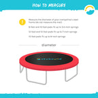 Skybound 14 Foot Universal Replacement Trampoline Pad (Fits Up To 7 Inch Springs) - Spring Cover (Red)