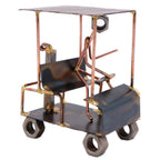 Golf Cart With Man Collectible Handmade Metal Art Figurine, Desk Accessories, Trophy, Boss Gift, Office D?Or, Business Professio