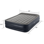 Intex 64135Ed Dura-Beam Plus Deluxe Pillow Rest Air Mattress: Fiber-Tech - Queen Size - Built-In Electric Pump - 16.5In Bed Heig