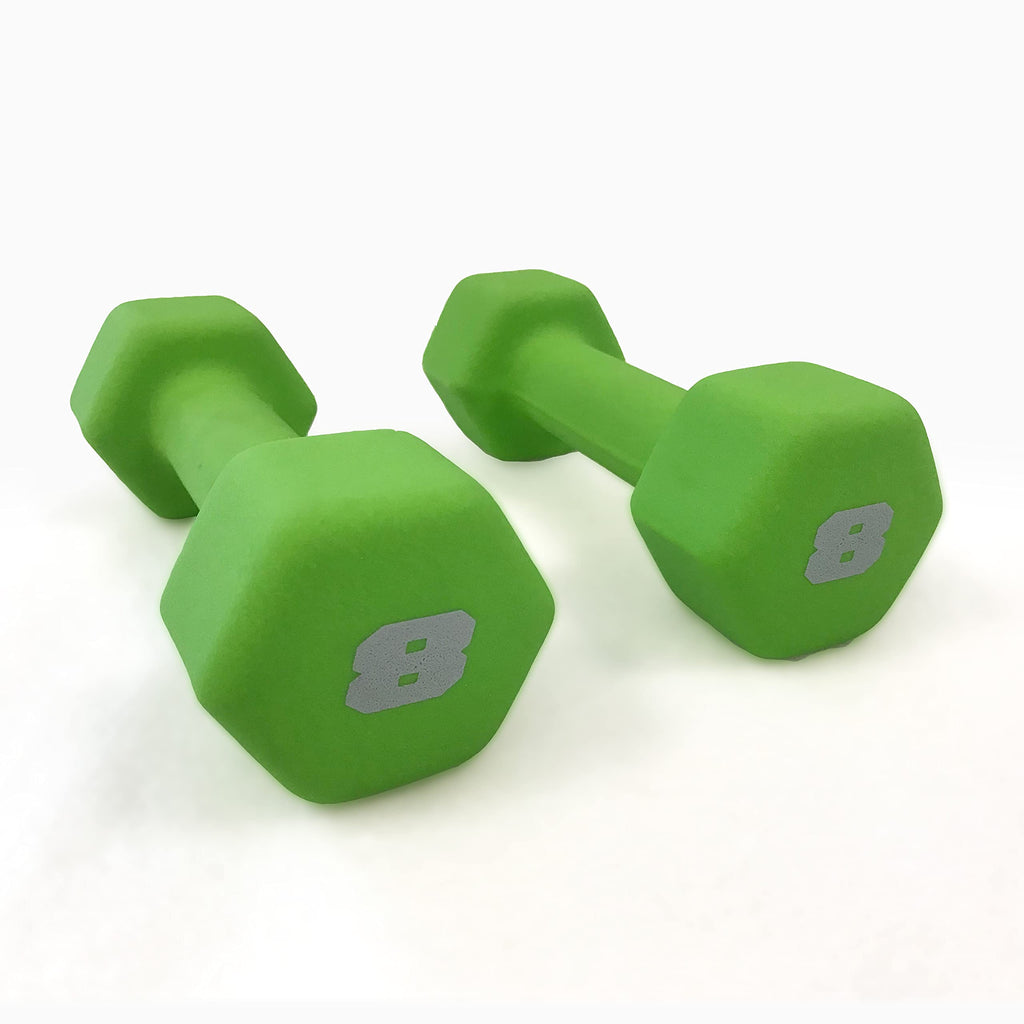 Cap Barbell Neoprene Dumbbell Weights, 8 Lb Pair, Shamrock