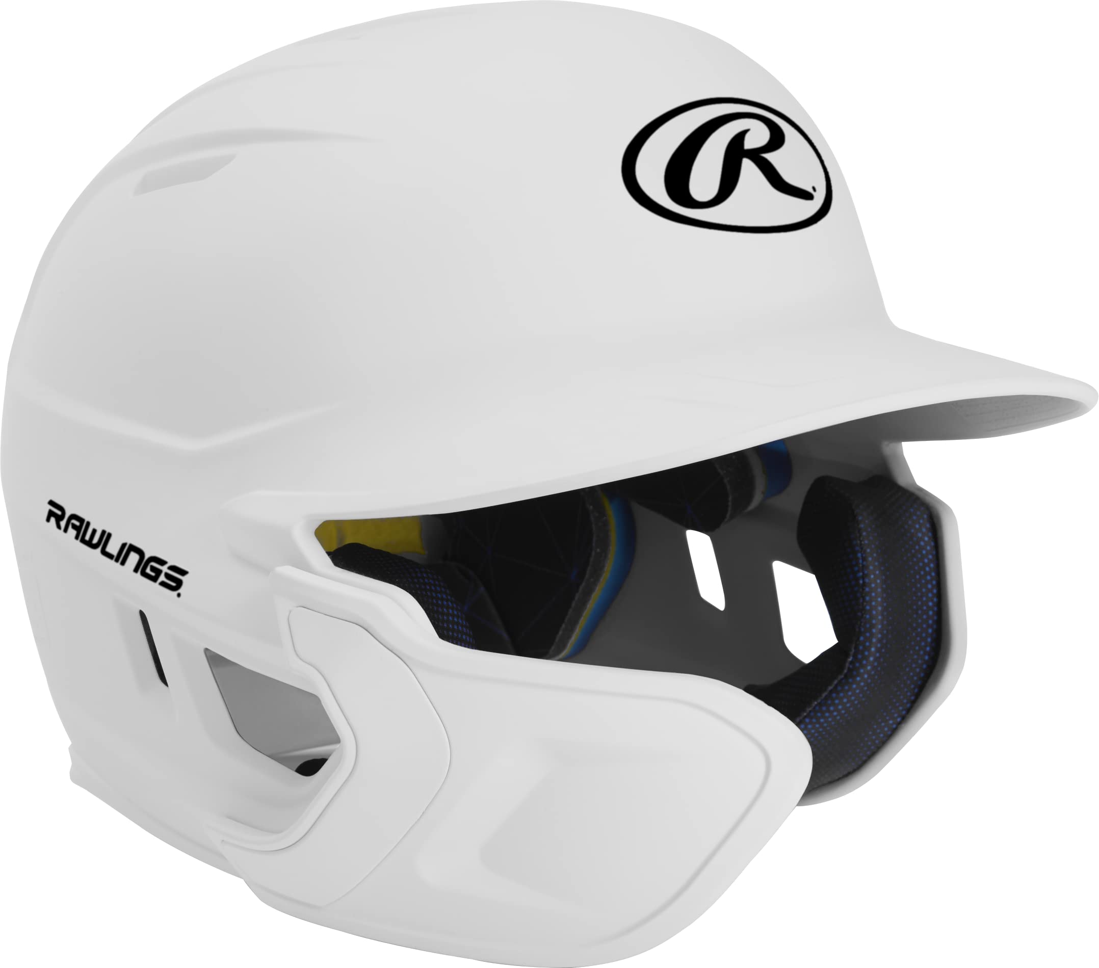 Rawlings Mach 1-Tone Right Batting Helmet W/ Adjustable Face Guard Left Handed Adjustable, Jr, White