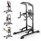 Power Tower Adjustable Height Pull Up Dip Station Multi-Function Home Strength Training Fitness Workout Station For Home Gym (K)