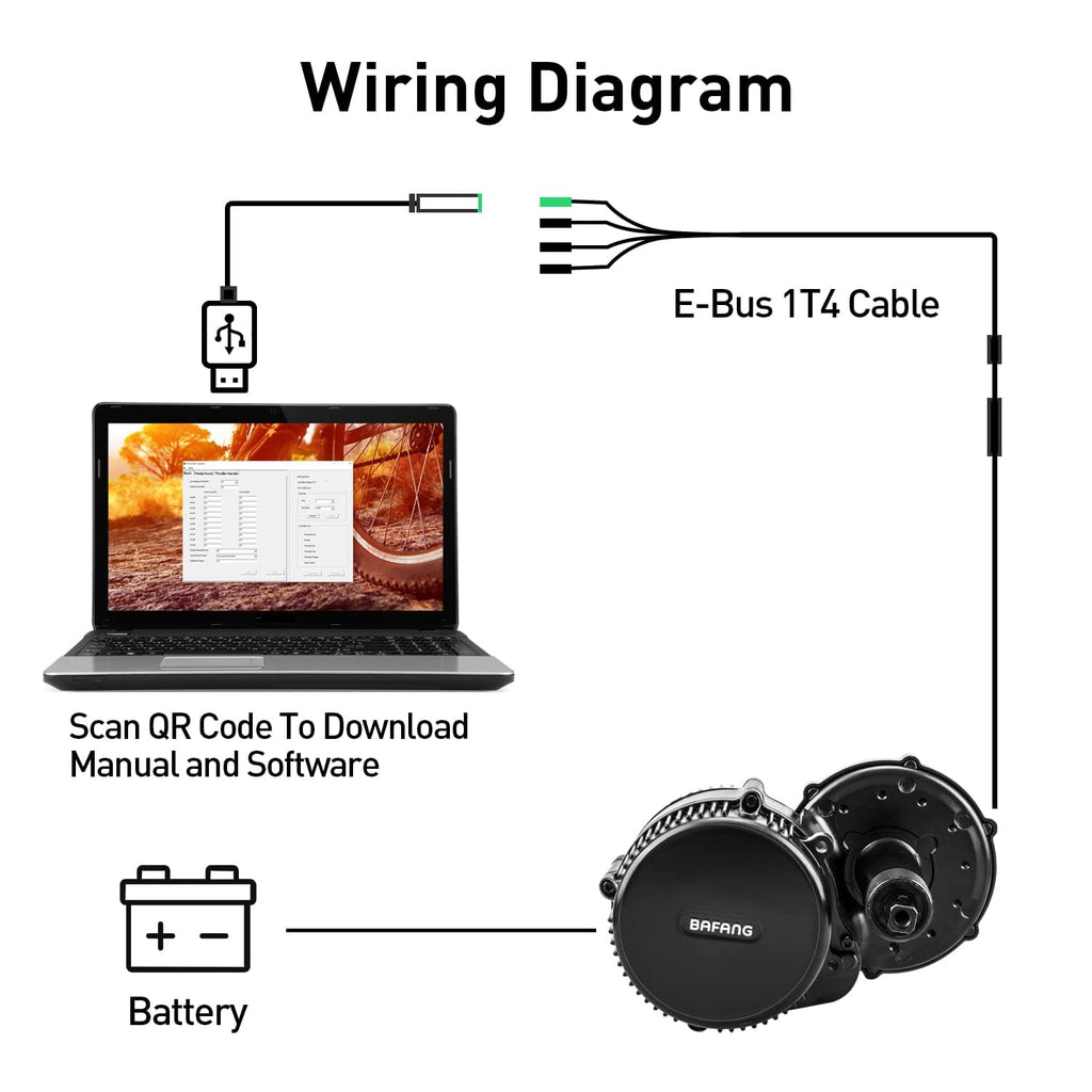 Zeekpowa Programming Cable For Bafang Bbshd Bbs01 Bbs02 Motor 8Fun Electric Bike Motor Programming Cable For Mid Drive Motor 40