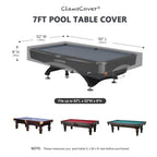 Clawscover 7Ft Billiard Pool Table Cover,Heavy Duty Waterproof Indoor Outdoor All Season Sun Rain Snow Dust Protection 600D Oxfo