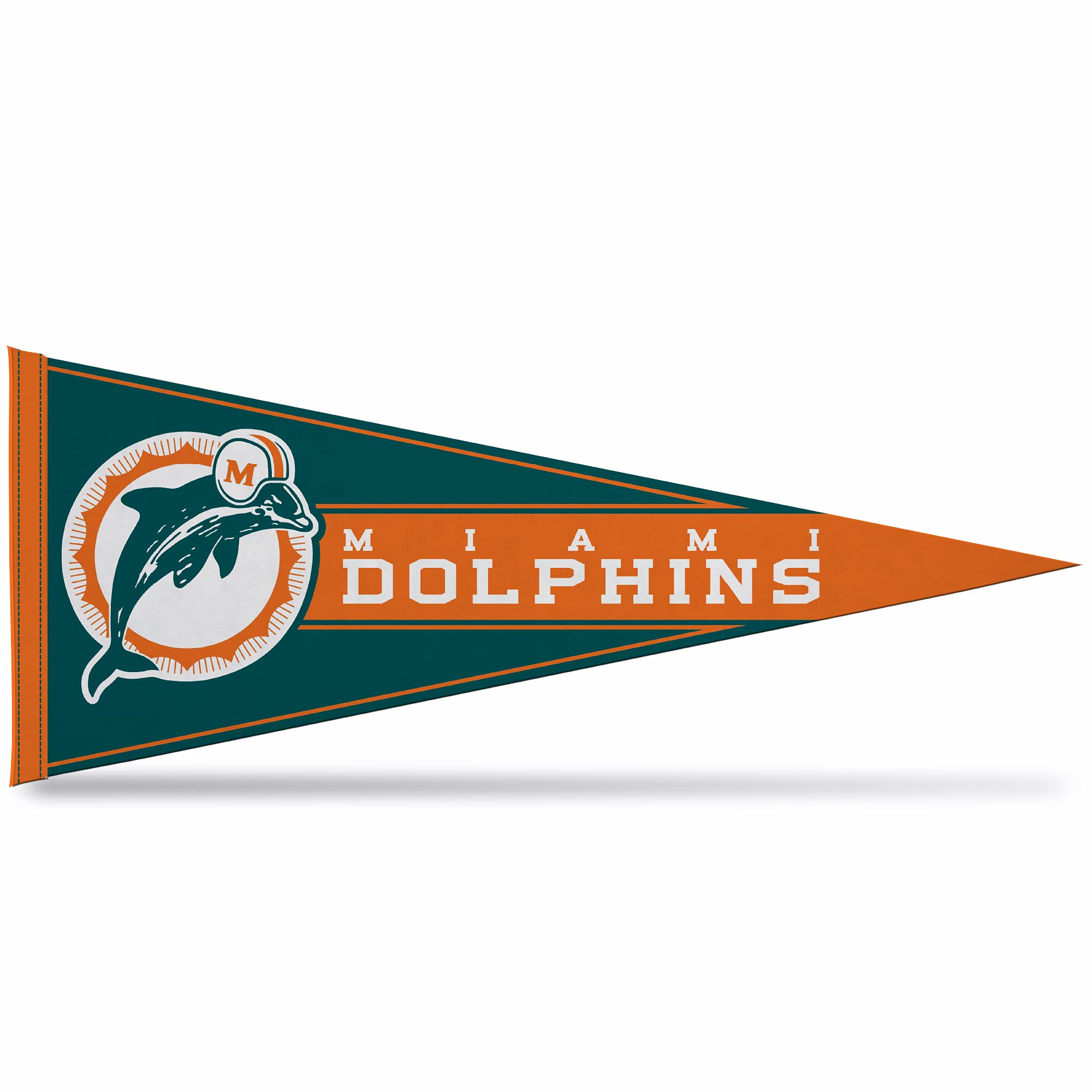Rico Industries Nfl Football Miami Dolphins Retro 12'' X 30'' Felt Wall D  Cor Pennant - Great For Home/Bed Room/Man Cave D  Cor