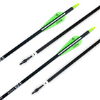 Tiger Archery 30Inch Carbon Arrow Practice Hunting Arrows With Removable Tips For Compound & Recurve Bow(Pack Of 12) (Light Gree