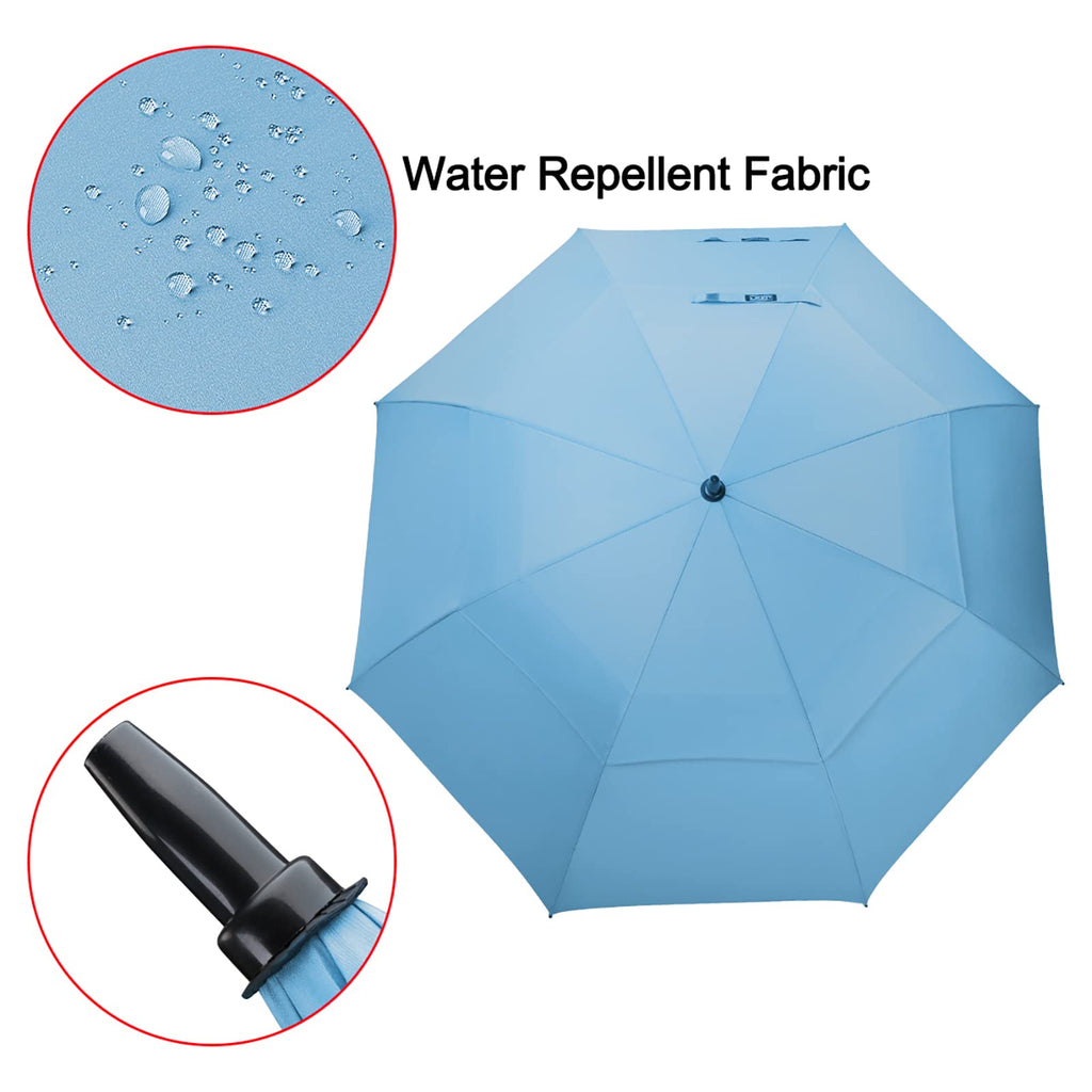 G4Free 62 Inch Automatic Open Golf Umbrella Extra Large Oversize Double Canopy Vented Windproof Waterproof Stick Umbrellas(Sky B