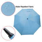 G4Free 62 Inch Automatic Open Golf Umbrella Extra Large Oversize Double Canopy Vented Windproof Waterproof Stick Umbrellas(Sky B