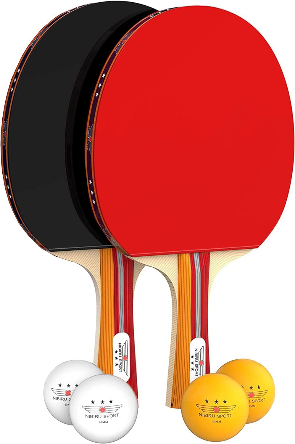 Nibiru Sport Table Tennis Paddles - Professional Ping Pong Paddles Set Of 2 W/ 4 Balls And Storage Case - Table Tennis Equipment