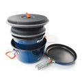 GSI Outdoors Bugaboo Base Camper Large, High-Efficiency Cookset - Ceramic Non-Stick Coated, Includes 5L & 3L Pots, 9 Fry Pan, Ac