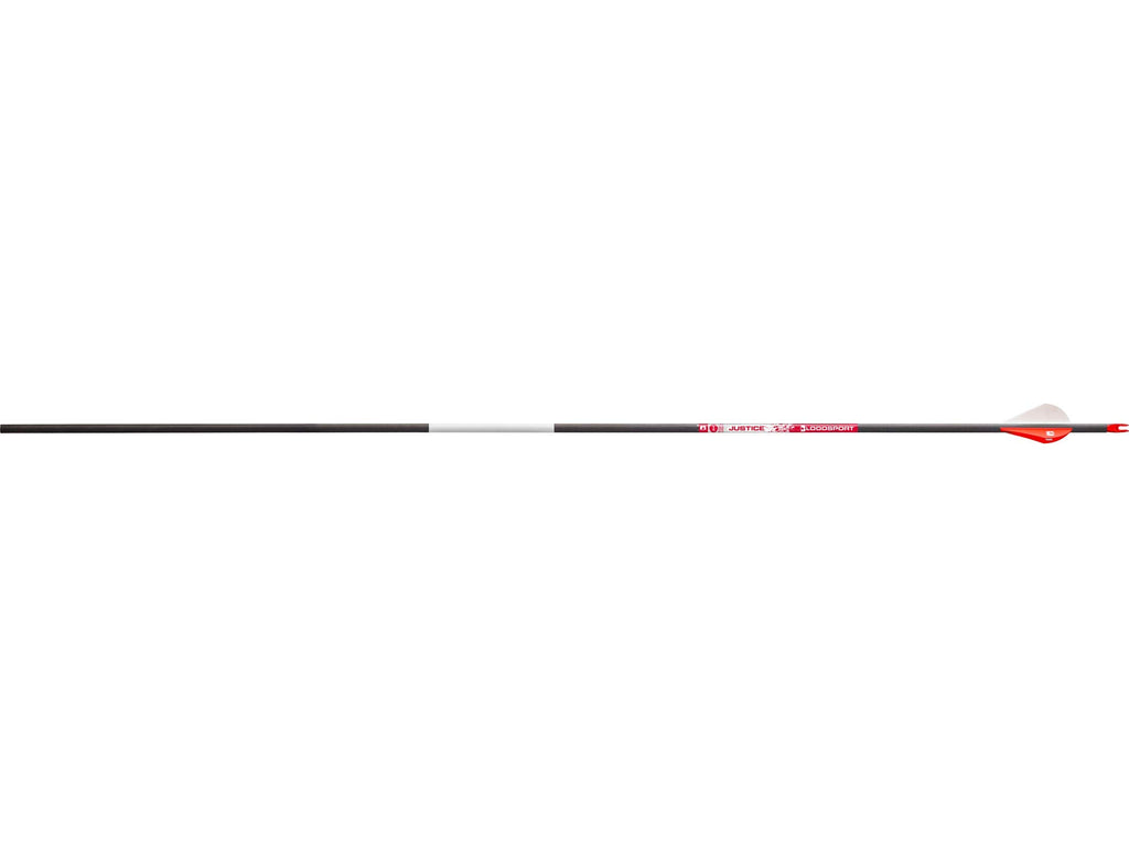 Bloodsport Justice Precise Durable Carbon Fletched Hunting Arrow For Compound Bow - 31'' Length, 204'' Small-Diameter, 001'' Str