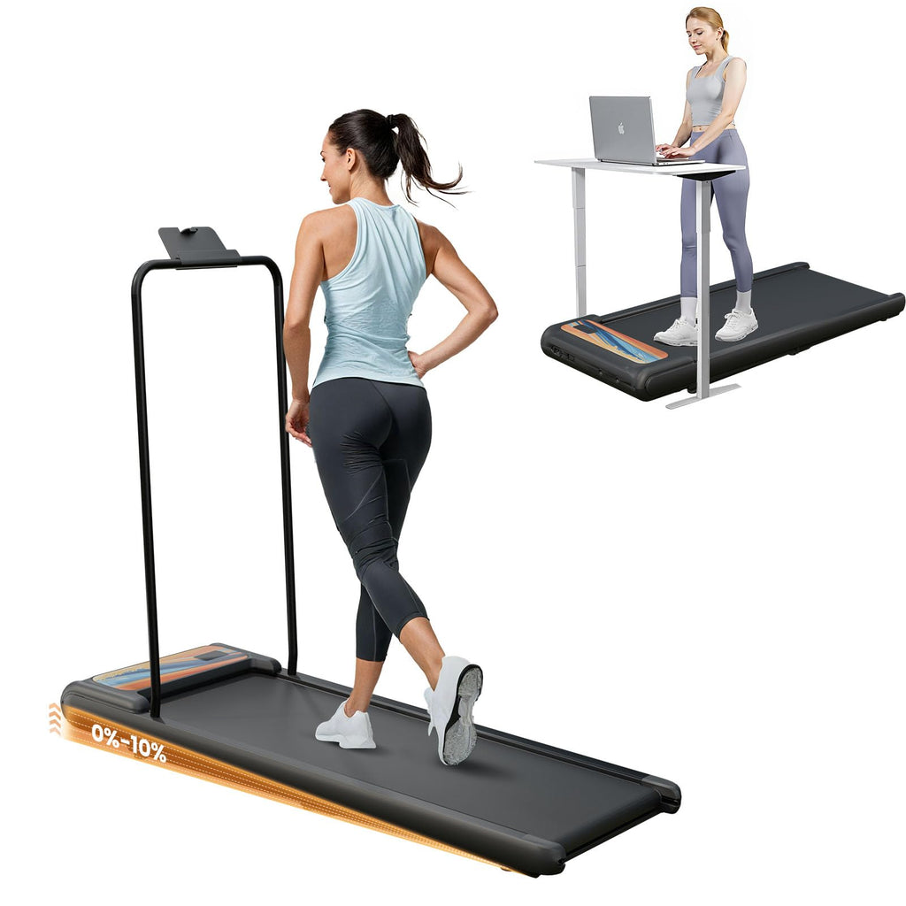 Sevobal Walking Pad With Adjustable 10% Incline, Under Desk Treadmill With Manual Handles, 2.5Hp Portable Walking Treadmill Pad