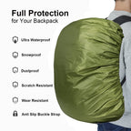 Evotopf Waterproof Backpack Cover Rain With Adjustable Anti Slip Buckle Strap & Sliver Coating Reinforced Inner Layer For Campin