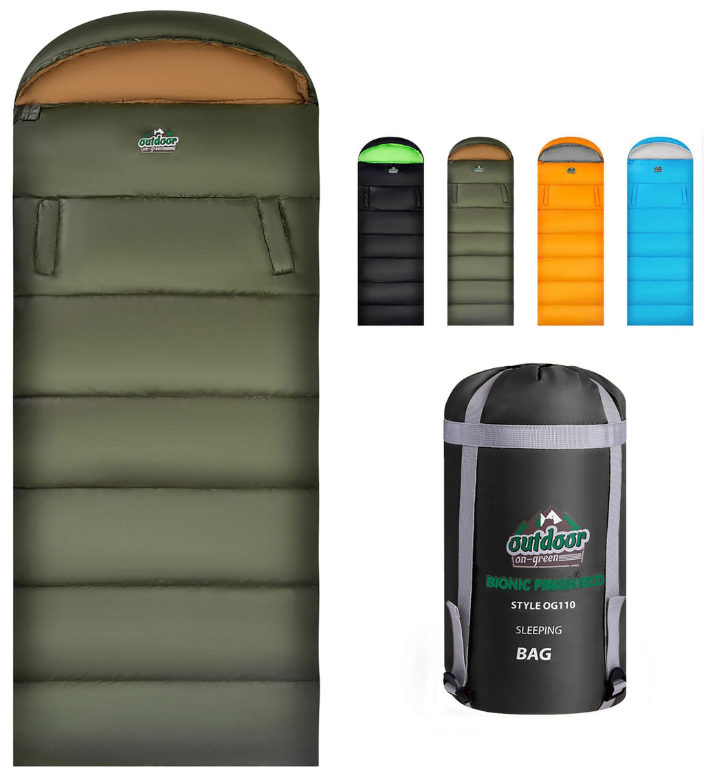 Sleeping Bag For Adults Kids Camping, 4 Season Warm Weather Waterproof Lightweight Sleeping Bag, Great For Outdoor Camping, Back