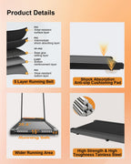 Walking Pad Treadmill With Handle Bar, 2.5 Hp Small Treadmills For Home With App Remote Control And Led Display, 4.0 Speed Porta