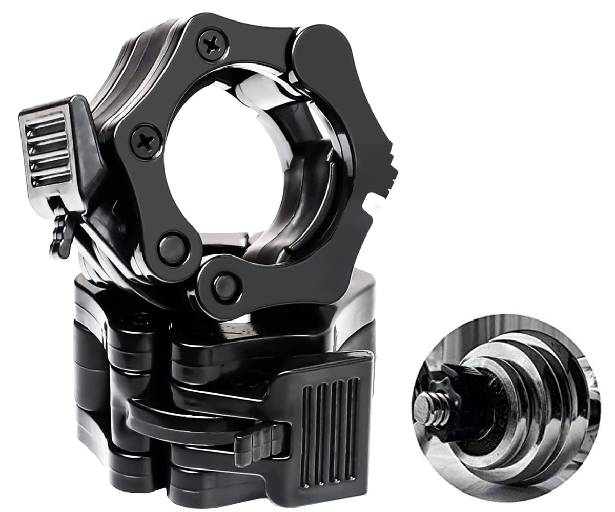 Strauss Barbell Lock Collars | MultiFunction Power Cage Rack Crossfit Attachments| JHooks| Weight Plate Holders | Gym Equipmen