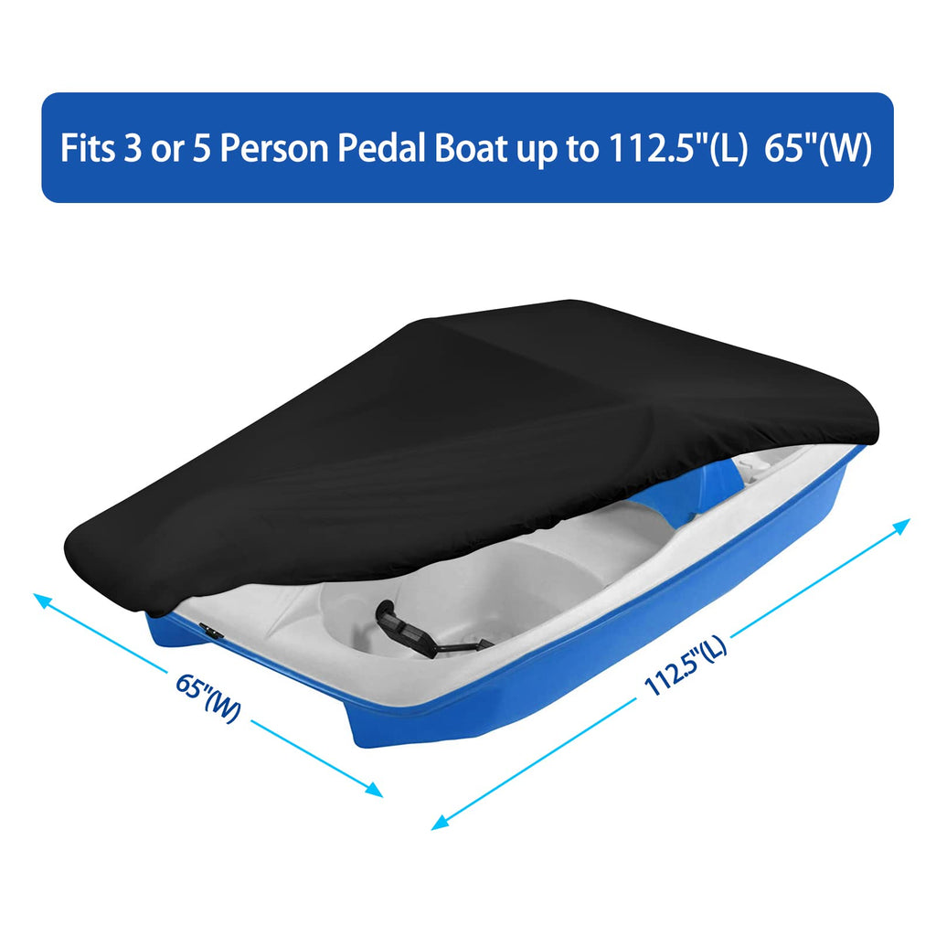 Icover Pedal Boat Cover, Fits 3 Or 5 Person Pedal Boat Water Proof Heavy Duty Paddle Boat Cover, Black