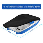 Icover Pedal Boat Cover, Fits 3 Or 5 Person Pedal Boat Water Proof Heavy Duty Paddle Boat Cover, Black