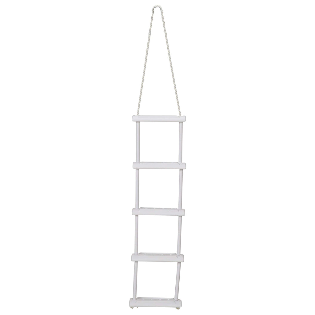 Attwood 11865-4 Rope Ladder, 5-Step, 11 -Inch-Wide Blow-Molded Steps, Textured Step Surfaces, Nylon Rope
