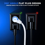 Maximm New 360 Degree Rotating Flat Extension Cord 12 Ft Multi 3 Outlet Power Cord Grounded 16 Awg Ul Certified