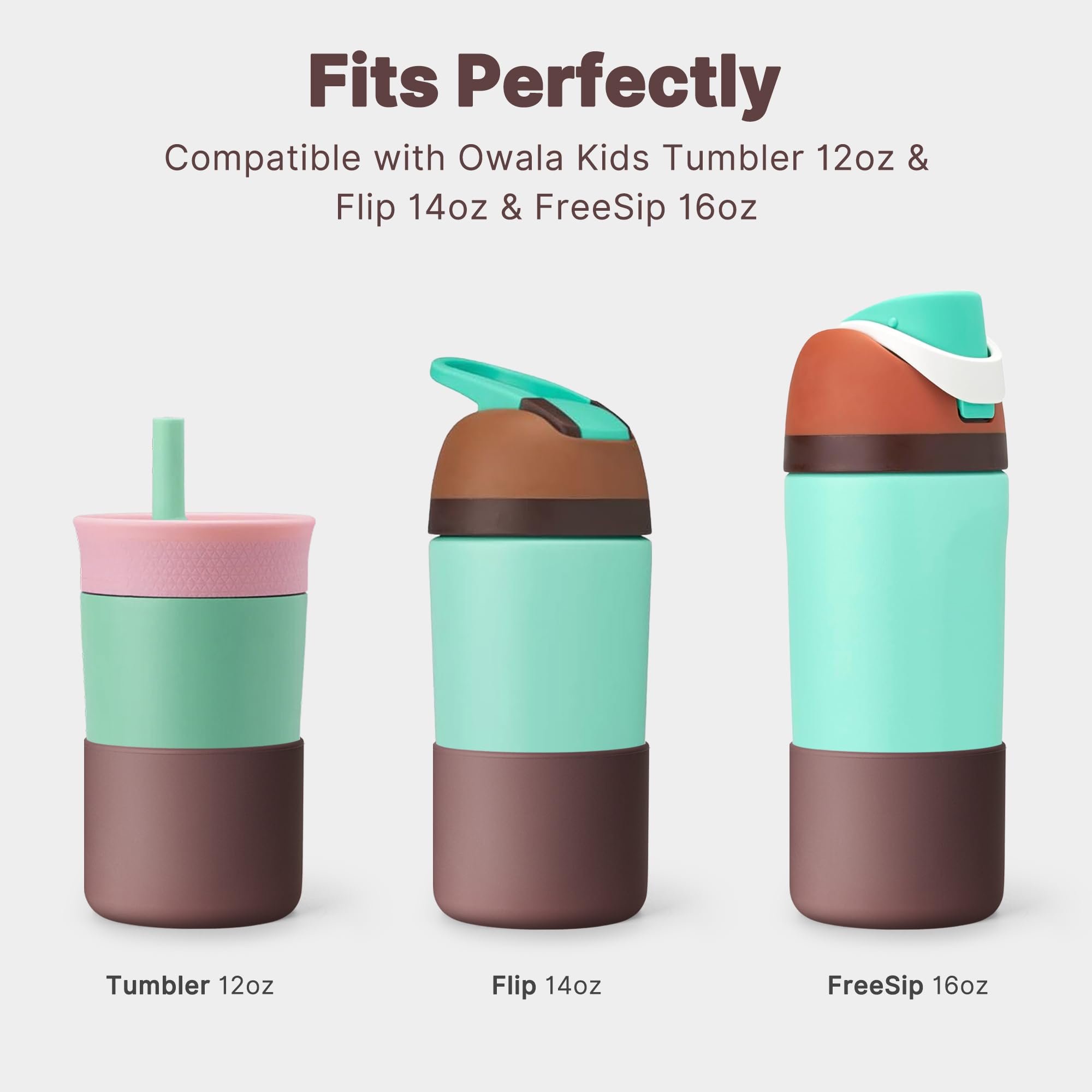 Diumepo Silicone Water Bottle Boot for Owala 14/16oz, Anti-Slip Protective Sleeve Bottom Bumper Protector for Owala Kids 12 oz T