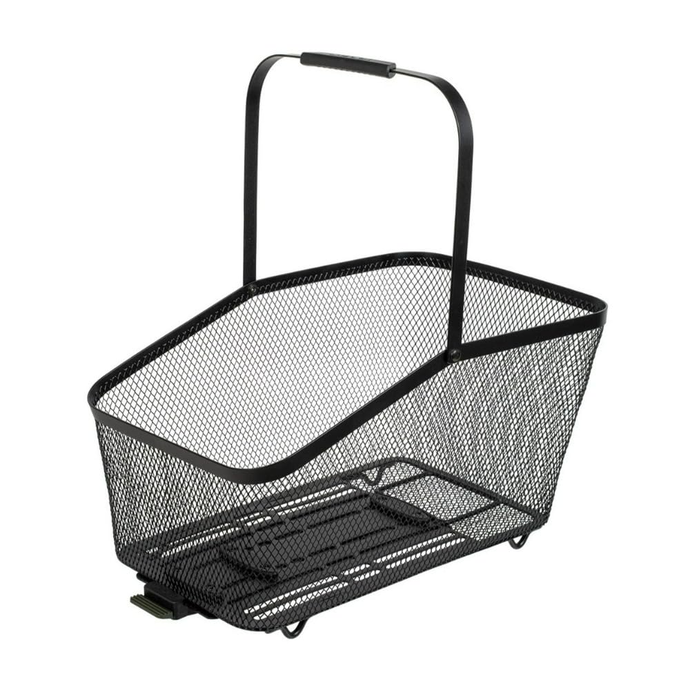 Topeak Urban Metal Mesh Rear Basket (Black) - 24L Large-Capacity Bike Basket with Multi-Mount Panel Design, QuickTrack 2.0 / MIK