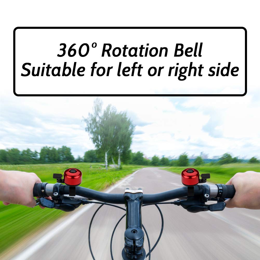 Paliston Bike Bell Bicycle Bell Crisp Sound For Adults Kids Boys Girls Black  Red