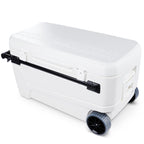 Igloo 110 Qt Glide Pro Portable Large Ice Chest Wheeled Cooler, White