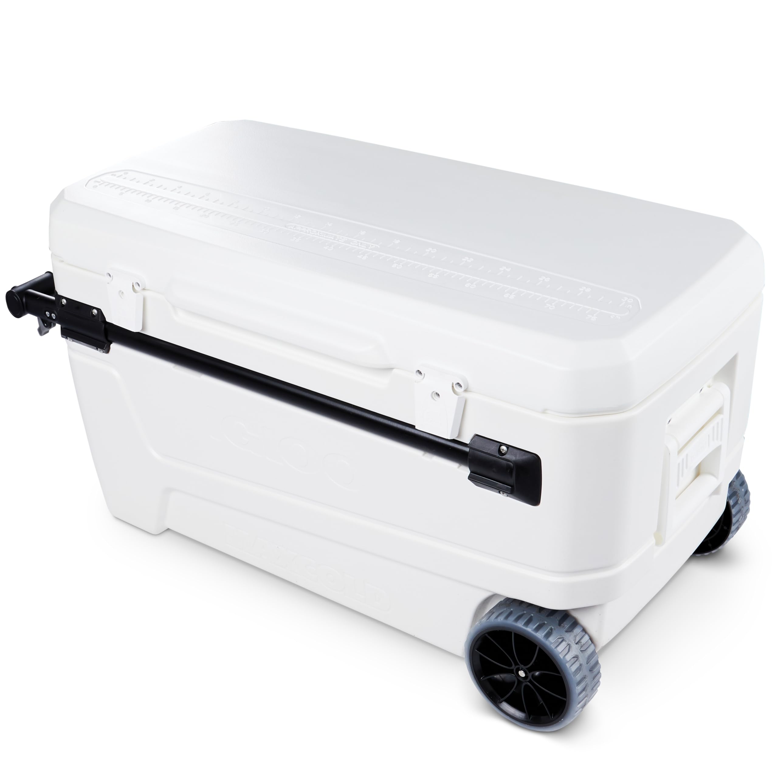 Igloo 110 Qt Glide Pro Portable Large Ice Chest Wheeled Cooler, White
