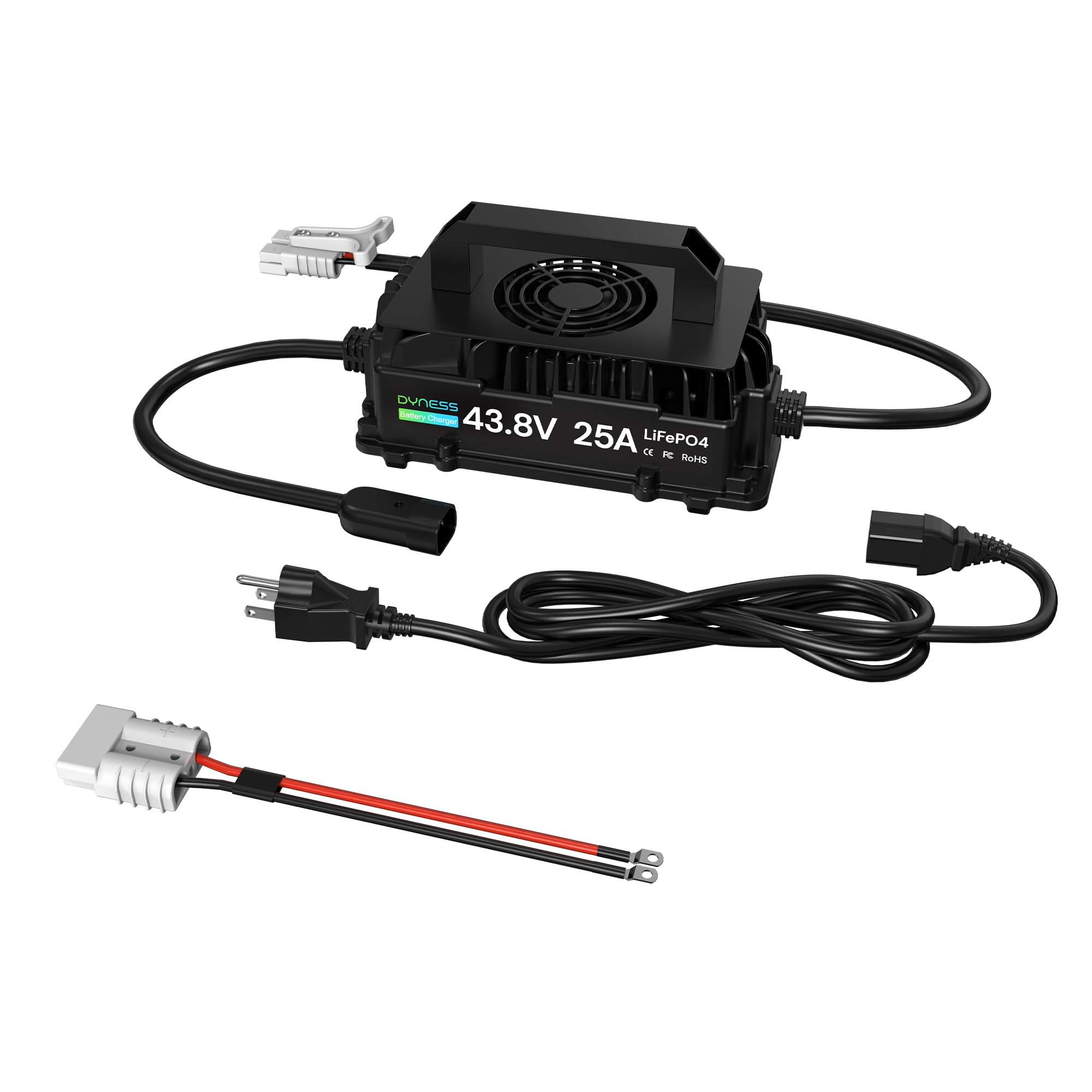Dyness 36V 25A LiFePO4 Battery Charger, 43.8V 25Amp Fast Charger for 36V Lithium Golf cart Battery, IP67 Waterproof, 36V Lithium
