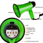 Mymealivos Sugar Home Portable Megaphone 20 Watt Power Megaphone Speaker Bullhorn Voice And Siren/Alarm Modes With Volume Contro