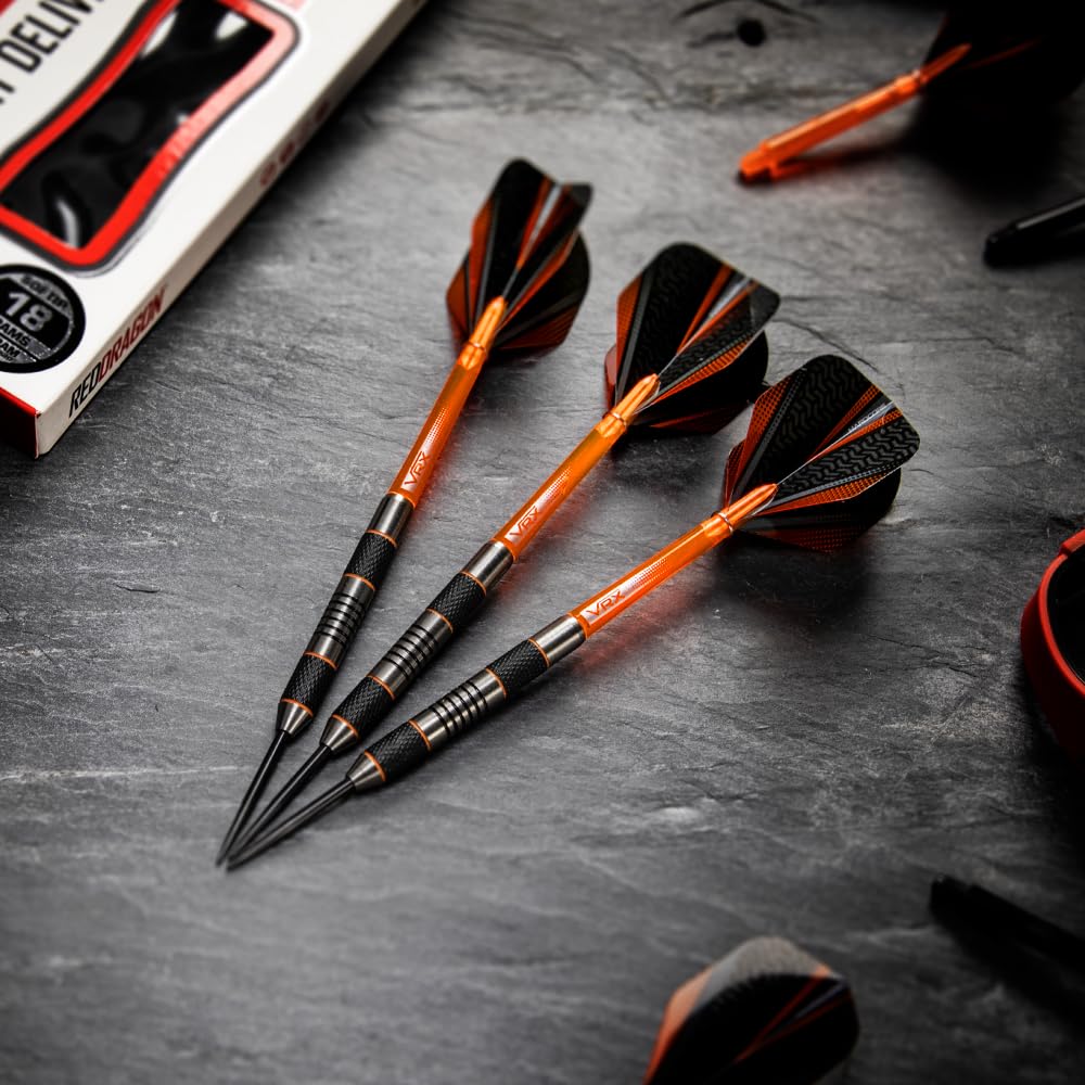 Red Dragon Amberjack 5: 24G Tungsten Darts Set With Flights And Stems