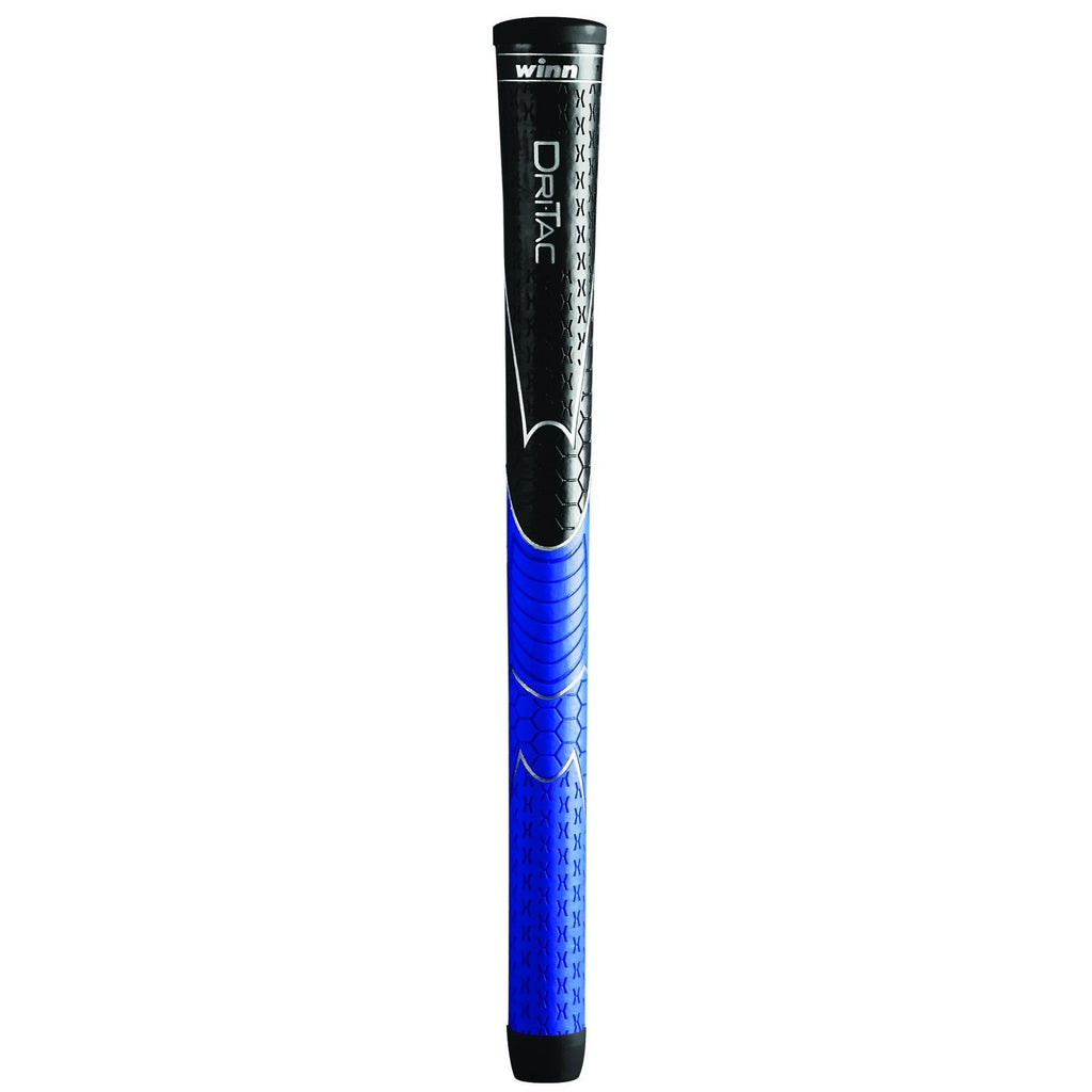 Winn Dri-Tac Midsize (+1/16'') Black/Blue - 9 Piece Golf Grip Bundle