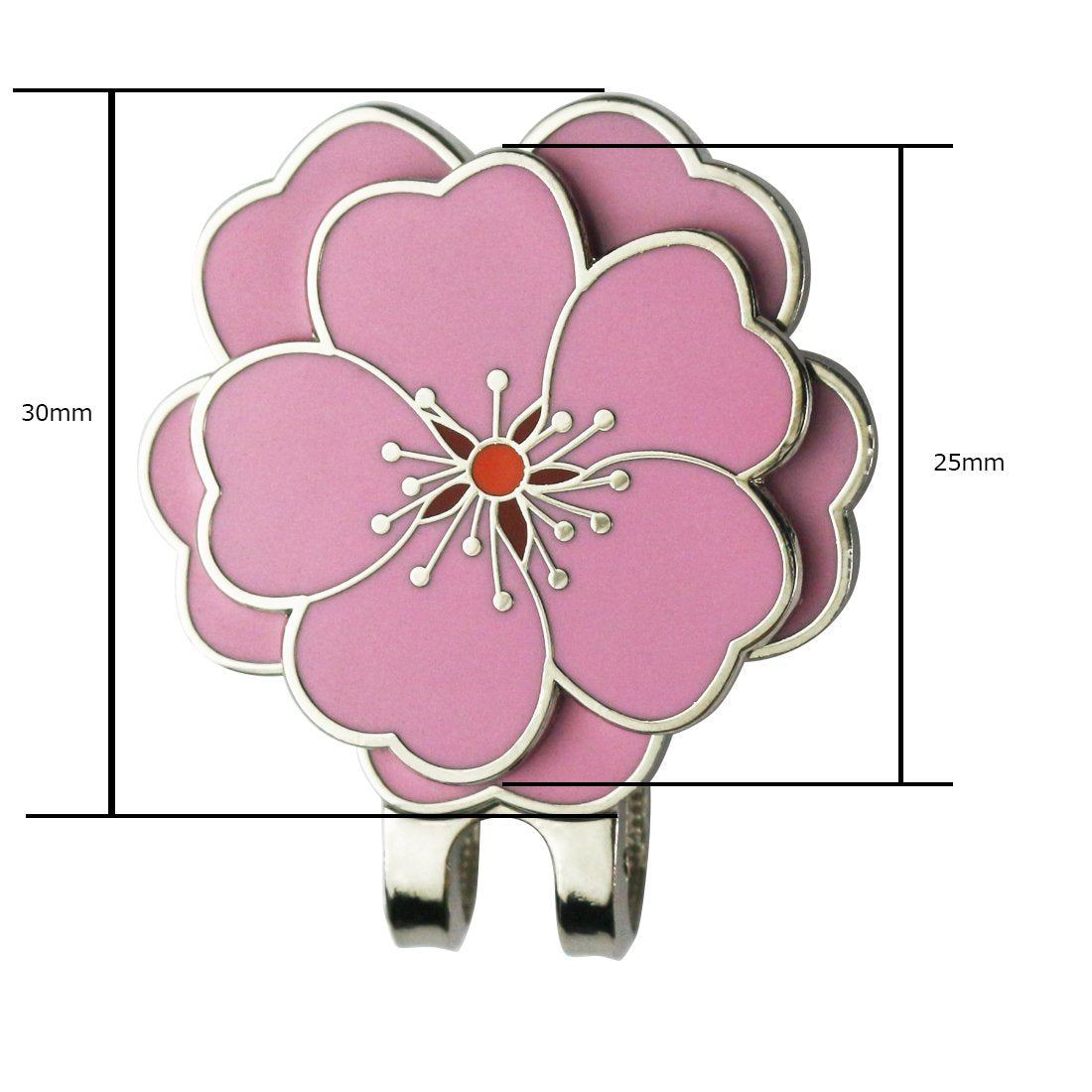 Pinmei Flower Golf Ball Marker With Golf Hat Clip For Your Friend (Flower Clip)