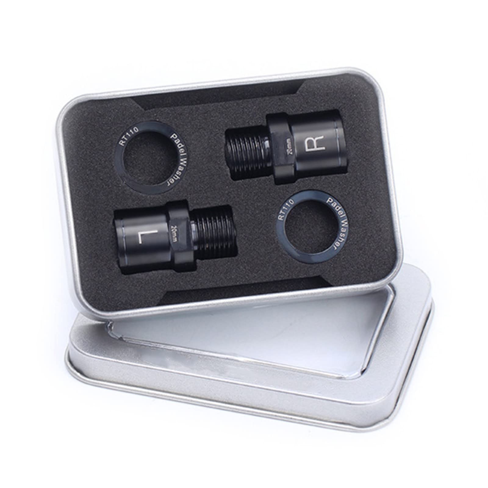 Bike Pedal Extenders, Titanium Alloy Extended Pedal Spacer With Washers Extended 16/20Mm Hollow Foot Pedal Extenders For 9/16'' 