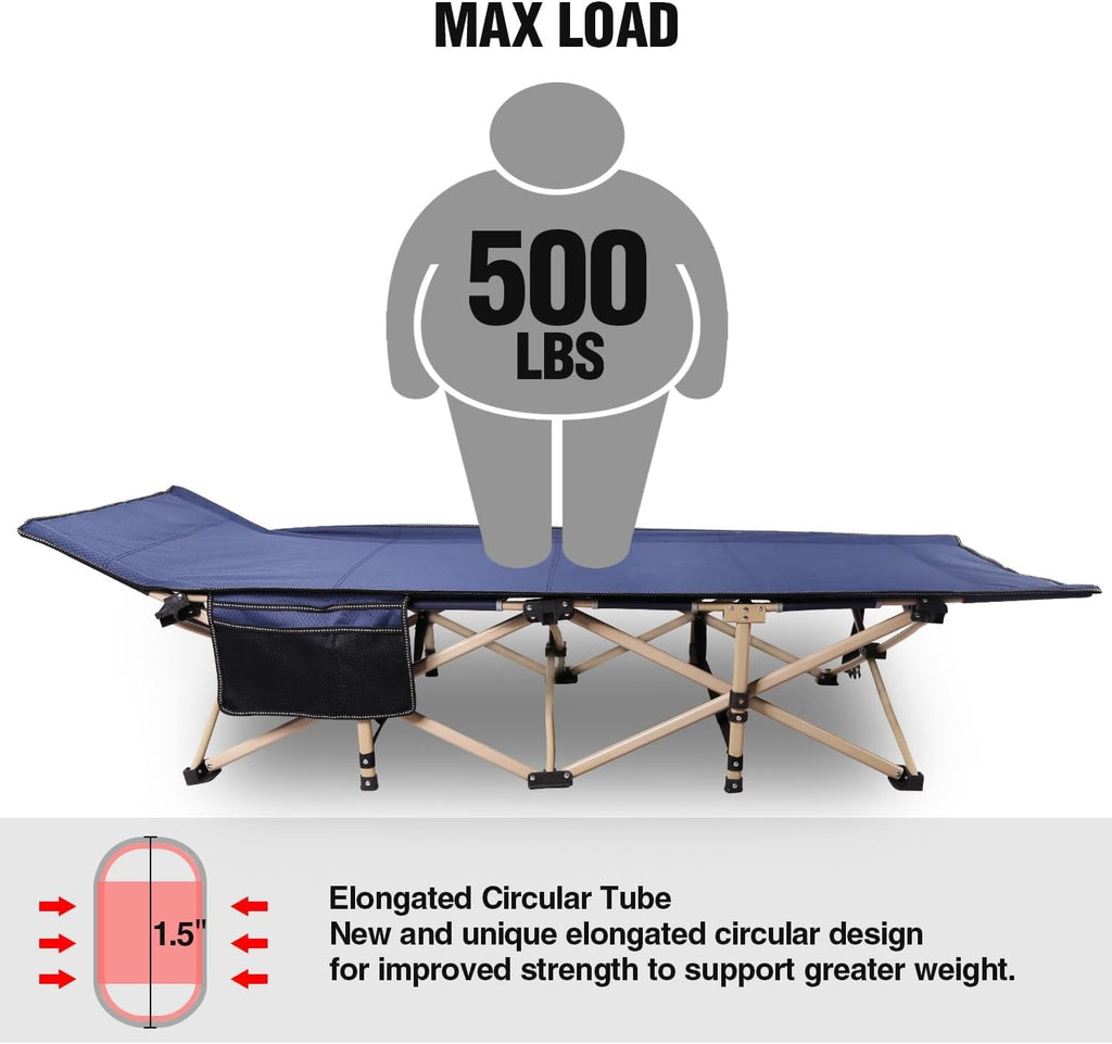 Redcamp Folding Camping Cot For Adults 500Lbs, Heavy Duty Wide Sleeping Cots With Carry Bag Portable For Camp Office Use, Grey 7