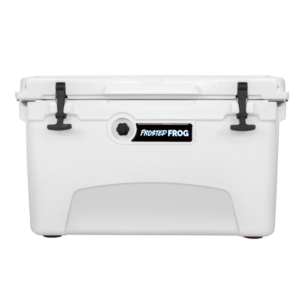 Frosted Frog White 45 Quart Ice Chest Heavy Duty High Performance Roto-Molded Commercial Grade Insulated Cooler