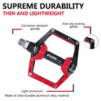 Black Red 528 Shanmashi Mountain Bike Mtb Pedals Aluminium Bicycle Bmx Flat Pedal With Removable Non-Slip Studs 9/16