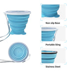 Nintora-C 180Ml+180Ml Collapsible Cup-Silicone Small Foldable-Expandable Folding Drinking-Reusable Portable Mugs Cups With Lids