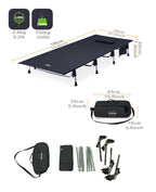 Iclimb Super Easy Assemble Folding Cot Ultralight Compact Heavy Duty With Carry Bag For Adults Camping Backpacking