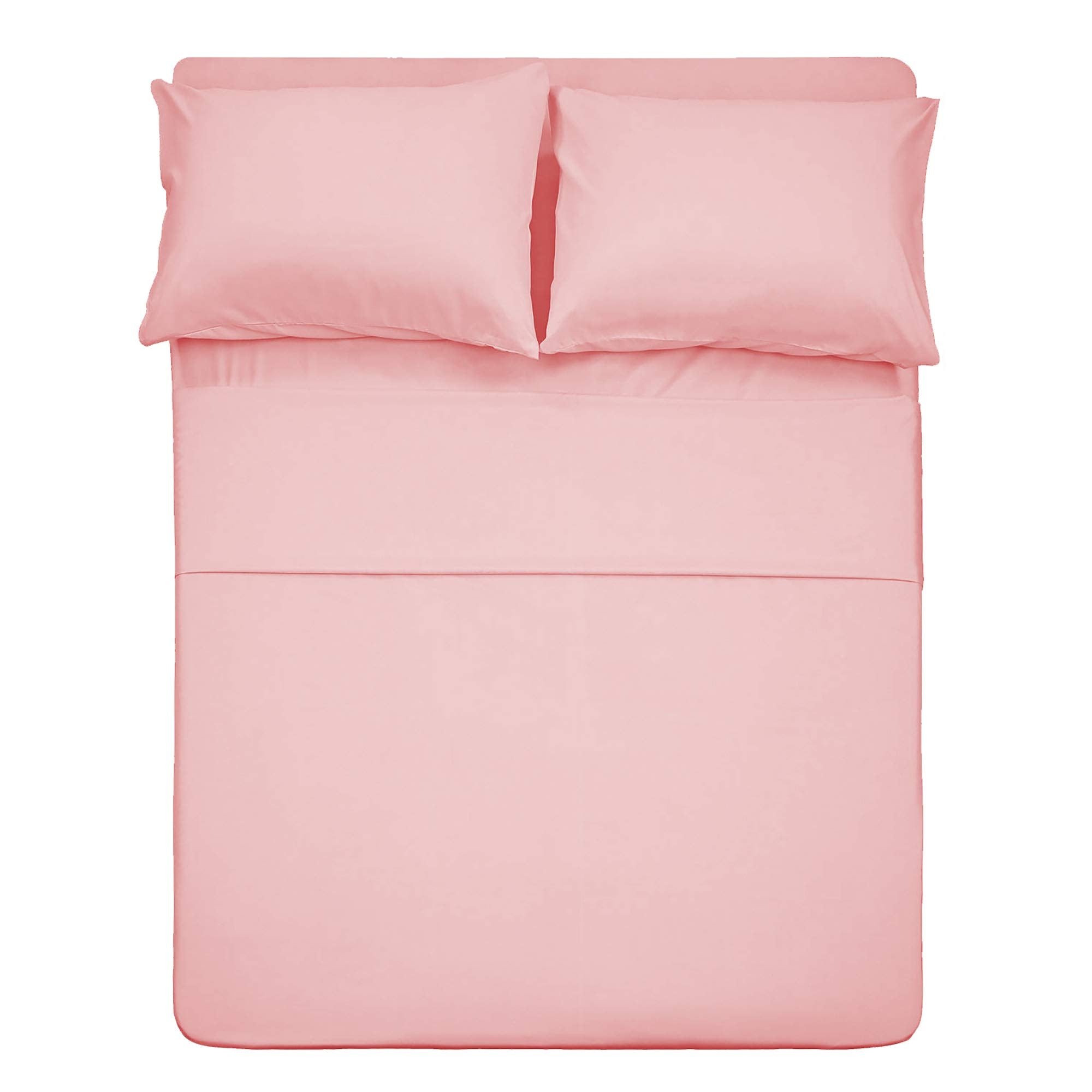 Best Season 4 Piece Bed Sheet Set (Queen,Blush Pink) 1 Flat Sheet,1 Fitted Sheet And 2 Pillow Cases,100 Brushed Microfiber 1800
